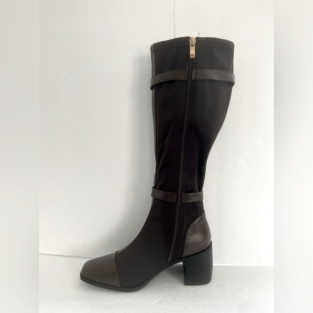Journee Collection Gaibree Riding Knee-High Chunky Heel Boots 10XWC Calf 15” NWT - Picture 9 of 11